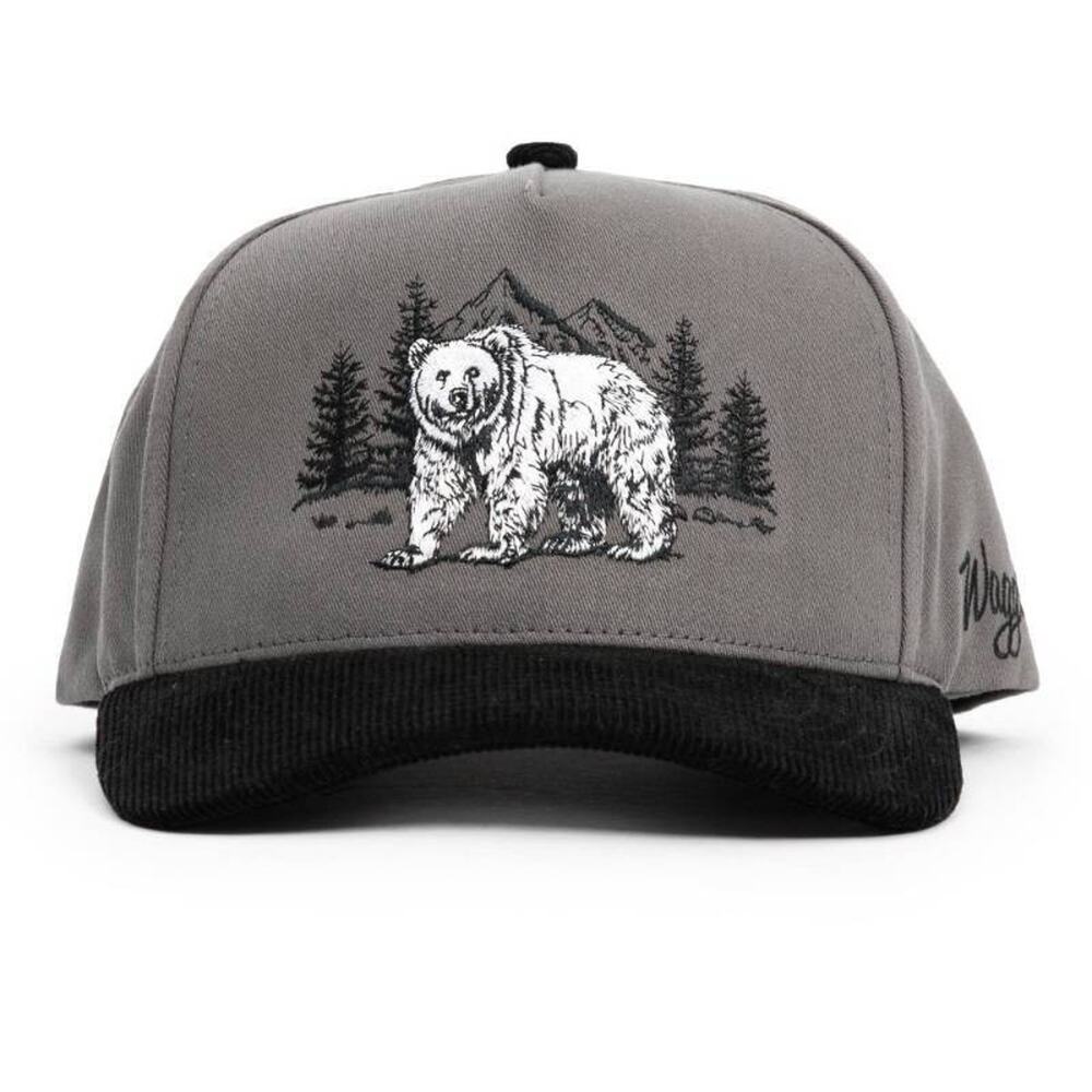 Waggle Adult Cotton Baseball Hat - Grizz Corduroy Brim Grizzly Bear NWT